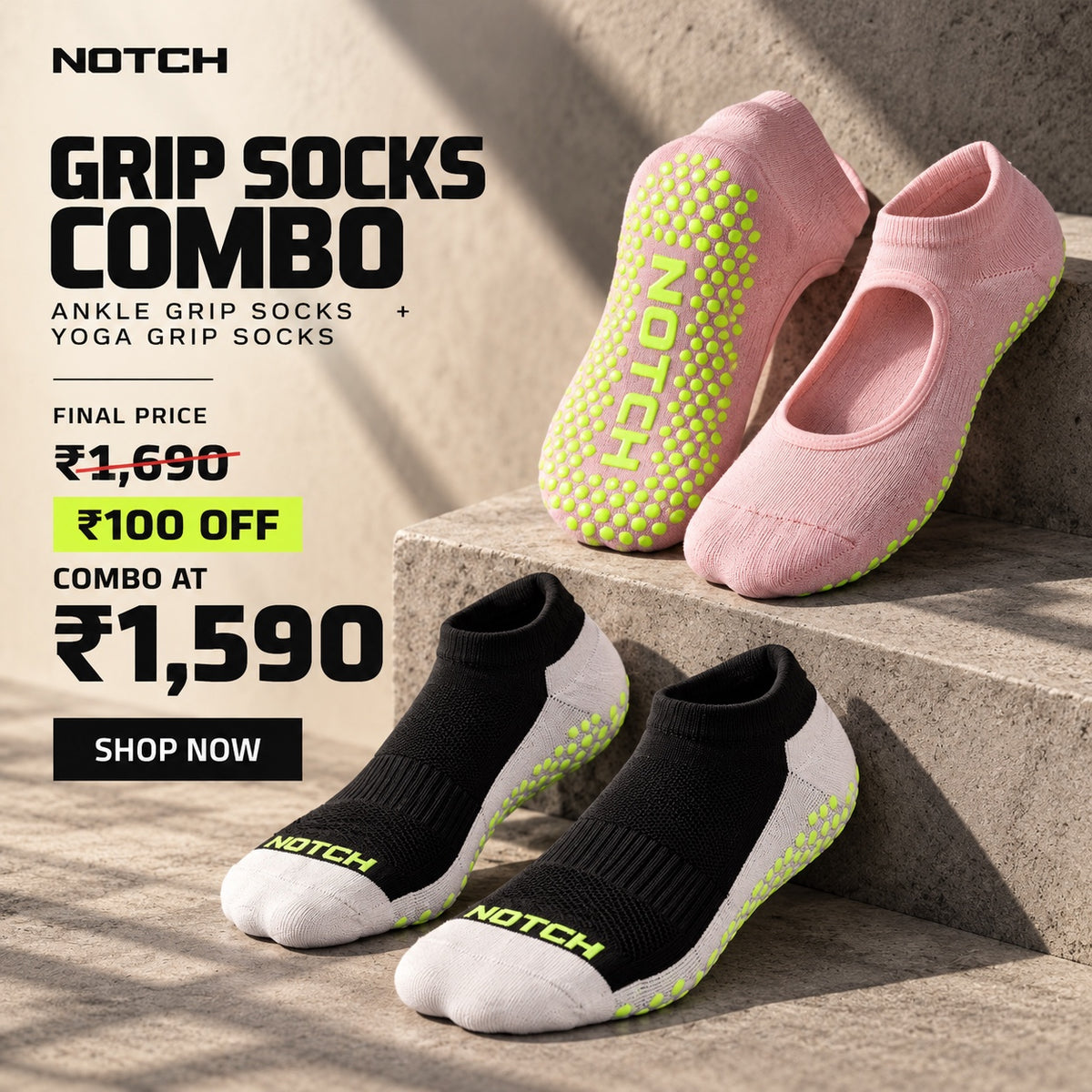 Notch Ankle + Yoga Grip Socks Combo